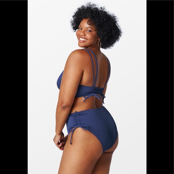 Cupshe Ribbed Drawstring Plus Size Bikini - Picture 4 of 6